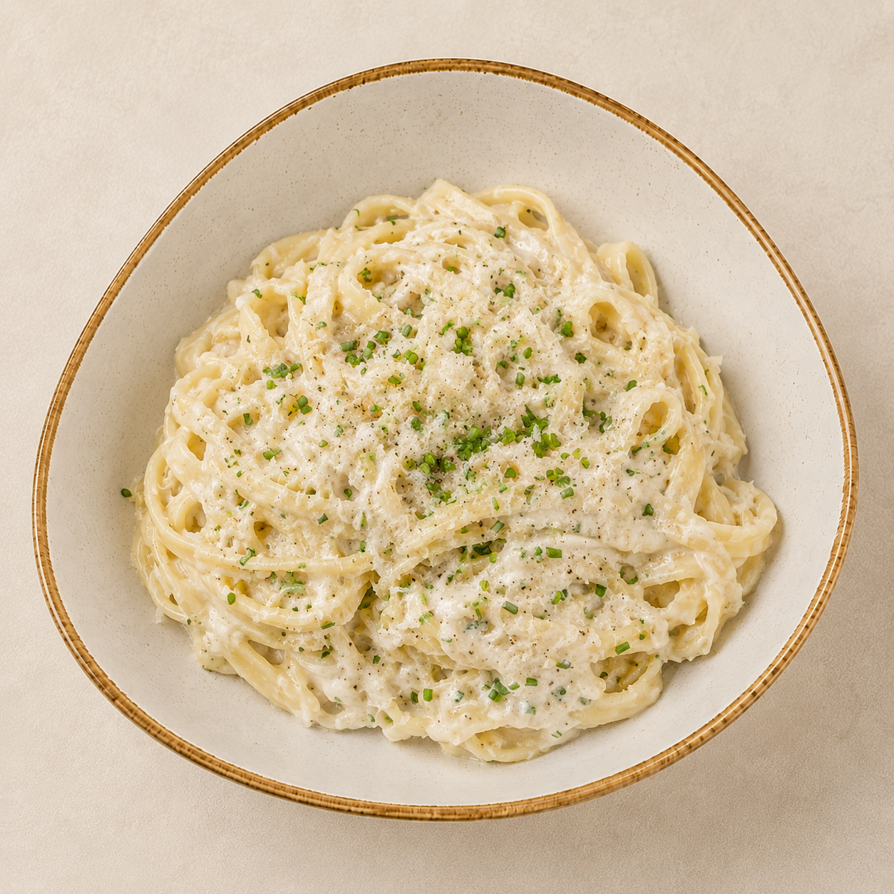 Cremige Knoblauchspaghetti