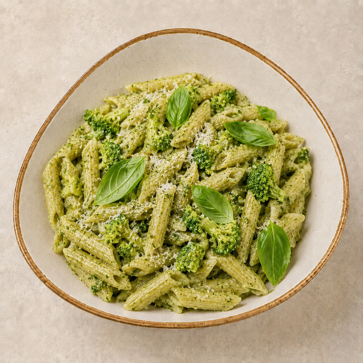 Penne mit Basilikum-Pesto (VEGAN)