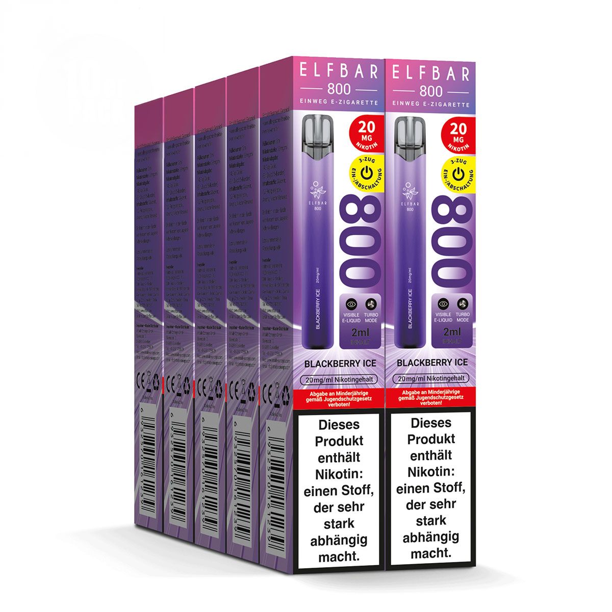 Elfbar 800 - Blackberry Ice 20mg - 10er Pack