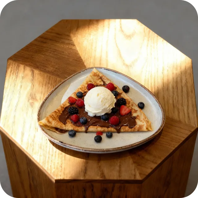 Crêpe Beeren, Nutella & Eis