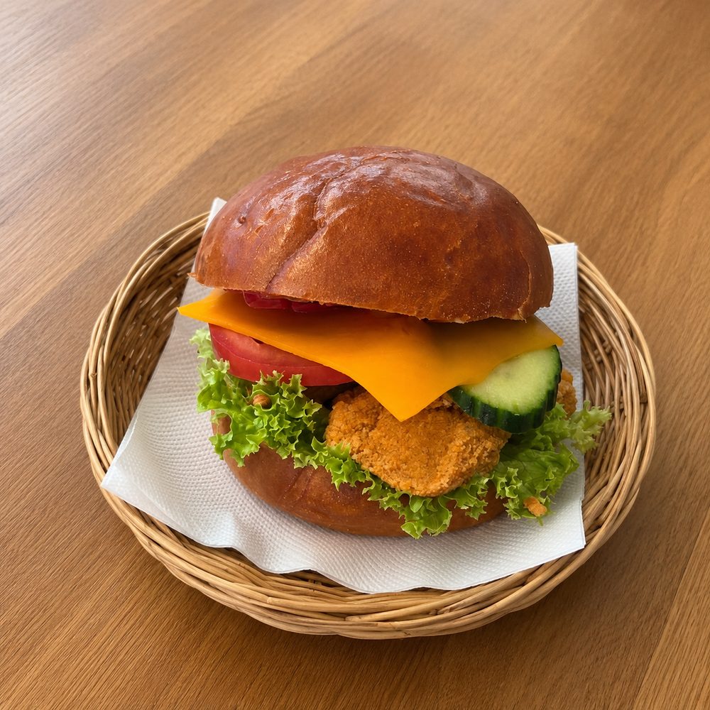 Brötchen mit Hähnchen-Nugget (Hamburger Style)